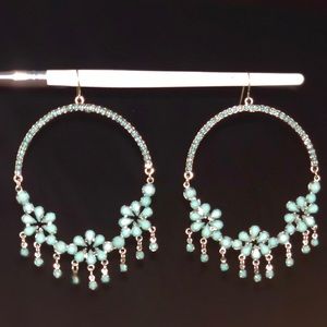 Turquoise Stone Statement Drop Earrings